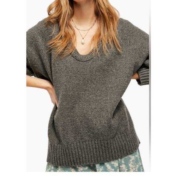 Free People Gray Sweater Brookside Small - Picture 1 of 4